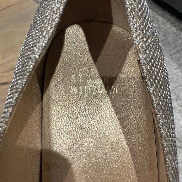 Stuart Weitzman Anna Platinum Noir Wedge Open Toe Women’s - Picture 4 of 6